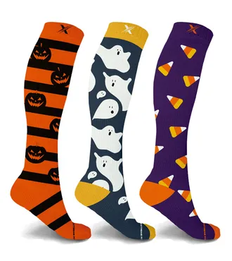 Halloween Themed Knee High Compression Socks (3-Pairs) - Large/XL